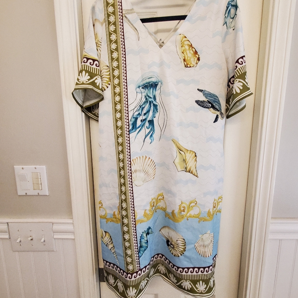 Ador Seashore Themed Loose Fit Dress Size M